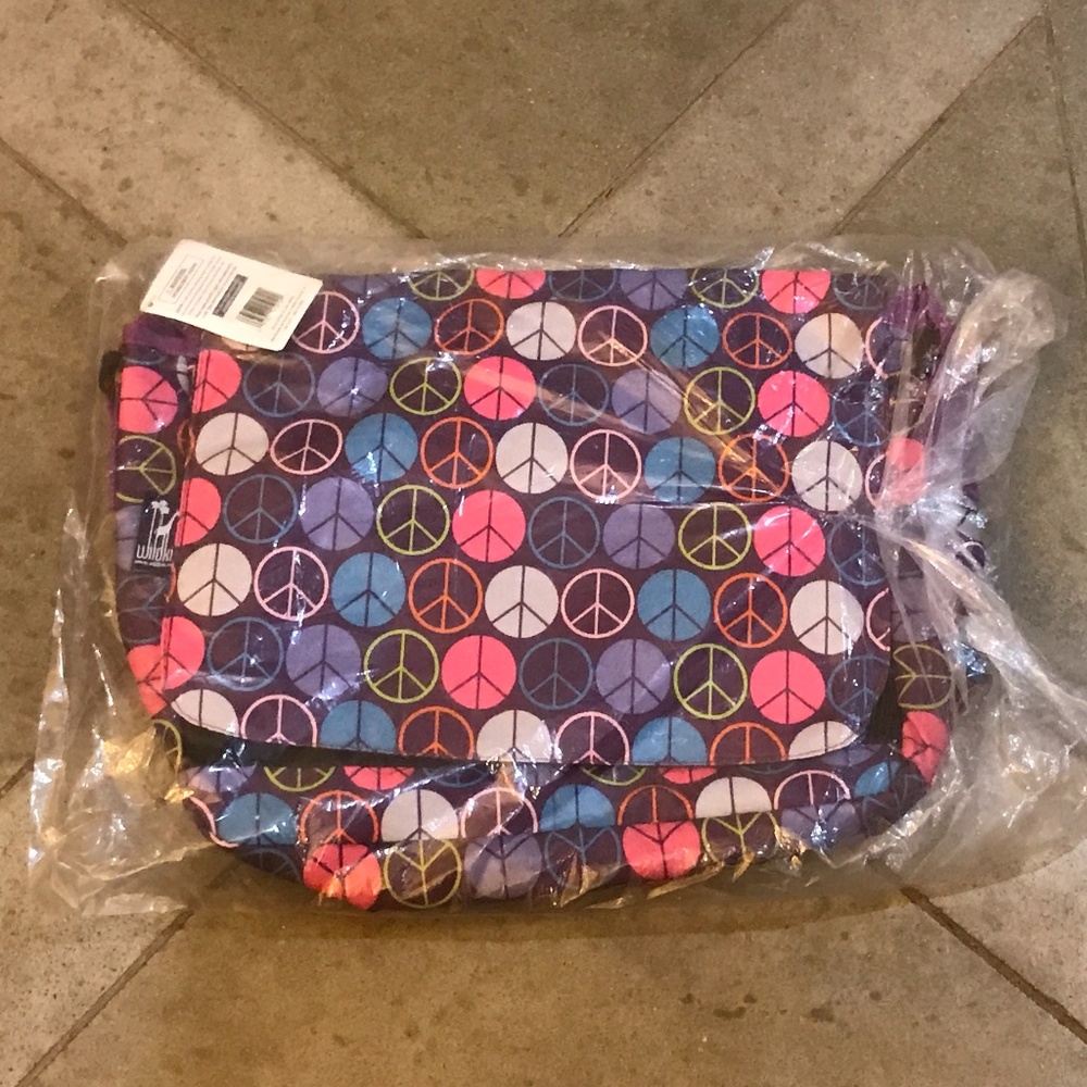 Wildkin Peace Sign Messenger Bag NWT